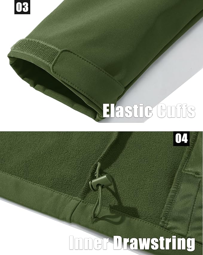 MAGCOMSEN Men's Fleece Lined Softshell Jacket Waterproof Windbreaker Rain Jacket for Tactical Hiking