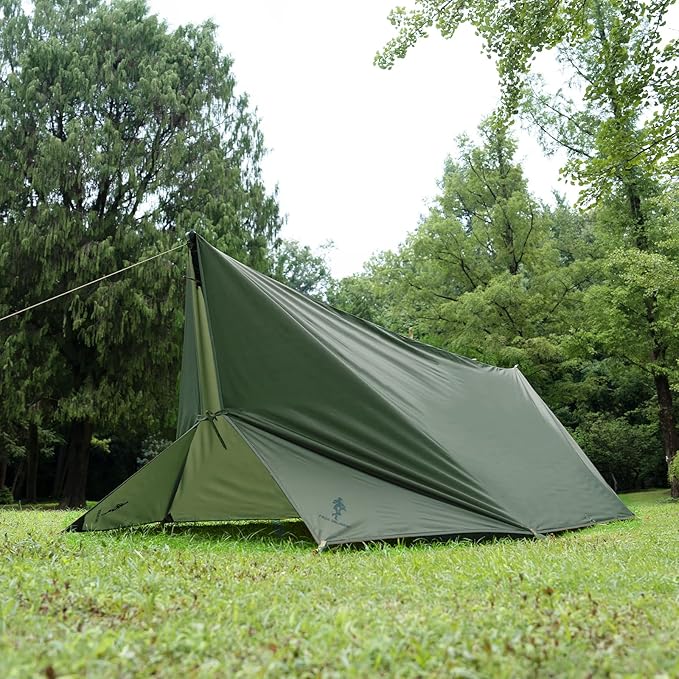FREE SOLDIER Camping Tarp Waterproof Portable Multifunctional Outdoor Traveling Awning Backpacking Shelter Rain Tarp (Lake Green 10×10.5ft)