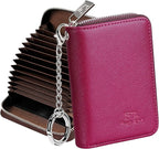 FurArt Zipper Wallet Women, RFID Blocking Credit Card Wallet, Business Card Holder, Compact Size KeyChain Wallet