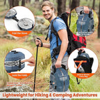 Cofiyard 20,000 BTUs 2 Burner Propane Camping Stove, Portable Folding Camp Stove with Adjustable Burners, Built-in Ignition and Carrying Bag, Dual Gas Stoves for Tailgating, Camping, BBQ Overland Grey