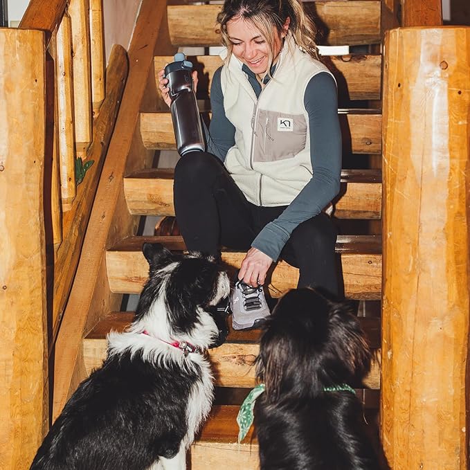 BOTTLE BOTTLE Insulated Water Bottle 24 oz with Handle and Flip Tops Lids Stainless Steel Water Bottle Push Button Lid Leak proof Portable for Running Travel Sports Hiking black