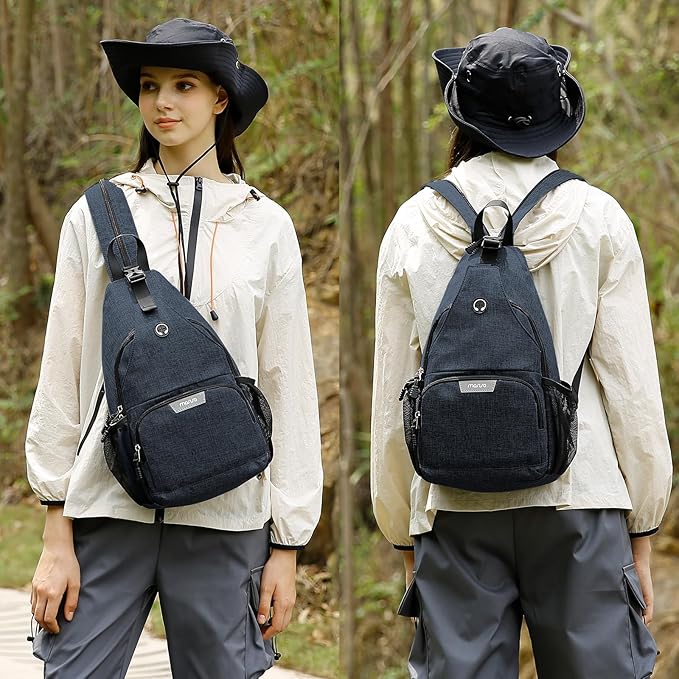 MOSISO Sling Backpack Travel Hiking Daypack, Crossbody Convertible Sling Bag with Front Pocket One Shoulder Chest Bag