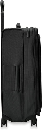 Briggs & Riley 29" Large Expandable Spinner - Checked Luggage for Travel, Suitcases with Wheels, Softside Rolling Bag for Men & Women, Self-Repairing Zipper - Baseline Collection, Black