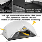 Naturehike Mongar UL Tent [2025 Upgrade] 1.5kg/3.3lb Ultralight Tents,1/2 Person Backpacking Tent,4 Modes of use, Waterproof,Hiking Tents for Camping
