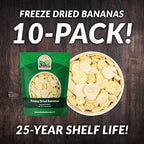 Freeze Dried Banana Slices 10-Bag Bucket, 53 Oz | Premium Emergency Food Supply 25 Year Shelf Life | Prepper Supplies, Survival Food, Off Grid Living Supplies | Valley Food Storage Packaged in USA