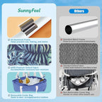 SUNNYFEEL Low Beach Chair 2 Pack, 5-Position Lay Flat Reclining, Backpack Portable Folding Chairs with Cooler Bag & Cup Holder, Heavy Duty 350 LBS, Compact for Beach, Camping, Travel