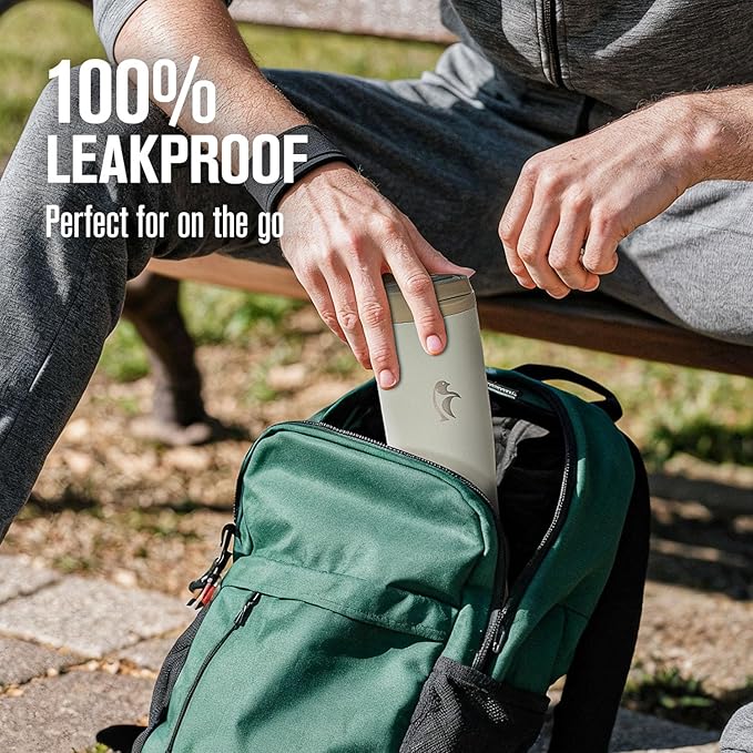 Coolflask Water Bottle 40 oz Fits Car Cup Holder, Slim Tumbler Stainless Steel with Straw & Handle, Vacuum Flask Leakproof Wide Mouth for Travel Sports Gym, Cream White