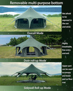Cotton Canvas Tent Bell - Yurts Breathable and Windproof,Glamping for 6/8/10Person Family Camping