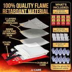 JJ CARE Fire Blanket – 8 Packs with Hooks and Gloves – Emergency Fire Blanket for Home & Kitchen, High Heat Resistant Fire Suppression Blankets for Home Safety, Kitchen, and Camping