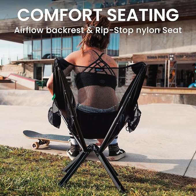 Sitpack Campster 2.0 Backpacking Camping Chair, 5S Easy Set-up, Ultra Lightweight, Bottle Sized Portable Folding Chair, Compact Chair for Adults for Beach Outdoor Hiking Travel Fishing