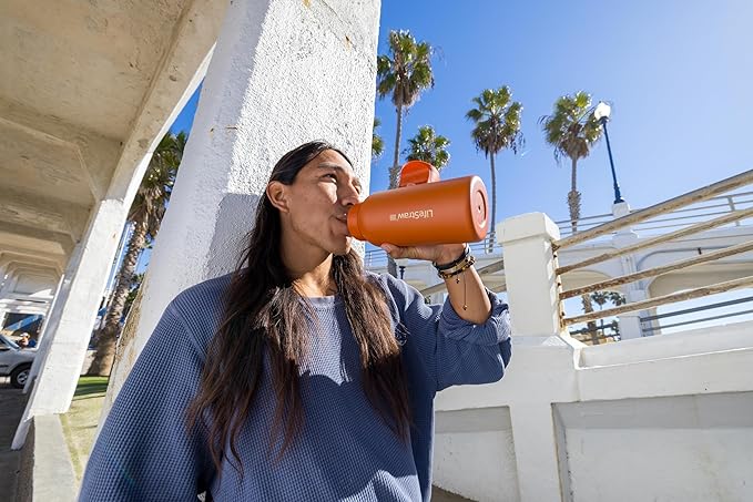 LifeStraw Go Series — Insulated Stainless Steel Water Filter Bottle for Travel and Everyday Use Removes Bacteria, Parasites and Microplastics, Improves Taste, 1L Aegan Sea