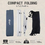 PORTAL Camping Table Portable Foldable with Adjustable Legs, Aluminum Folding Table Roll Up Table with Carrying Bag for Outdoor, Beach, Picnic, Backyards, BBQ and Party, Silver, Big