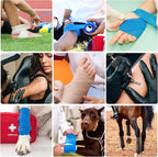 12 Bulk Pack Cohesive Tape, Self Adherent Wrap 2 Inches X 5 Yards - Self Adhesive Bandage Medical Vet Wrap for First Aid, Sports Protection and Wrist, Ankle Sprains & Swelling