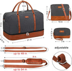 IBFUN Weekender Bags for Women, 21" Weekender Travel Bag, Travel Duffle Bag with Shoe Compartment Carry on Overnight Duffel Bag for Weekend Travel Business Trip, 3PCS