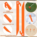 Deekin Plastic Tent Stakes 9 Inch Heavy Duty Tent Pegs Spike Hook Stakes for Summer Beach Garden Decorations Camping Outdoor Lawn Tarp