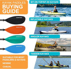 Kayak Paddle Carbon Fiber Shaft and Reinforced Nylon Blade, Adjustable Kayaking Oars, 3 Piece, 230-250 cm/90-98 Inches,210-230 cm/82-90 inches