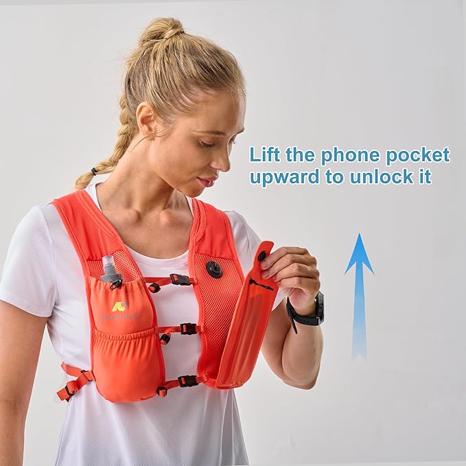 Running Vest with 350 ML TPU Soft Flask, Small Running Water Vest -Adjustable Chest Straps, Lightweight Hydration Vest Pack for Trail Marathon Hiking Cycling for Women Men Mini