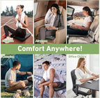 Inflatable Seat Cushion, Self Inflating Memory Foam Stadium Seat Cushion Lightweight Camping Chair Pad Airplane Cushion for Long Flights Outdoor Travel Bleacher Office Car Backpacking (Grey)