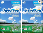 Breezeo Laundry Detergent Strips - Fresh Linen Scent - More Convenient than Pods, Pacs, Liquids or Powders – Great for Home, Dorm, Travel, Camping & Hand-Washing (48 strips) (Pack of 2)