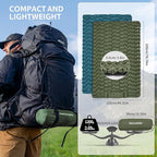Naturehike Double Camping Sleeping Pad, Ultralight Inflatable Sleeping Mat with Pillow Built-in Pump, 2.6 Inch Lightweight Air Mattress for Backpacking, Hiking, Traveling