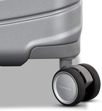 Framelock Max 21” Carry-On Hardshell Zipperless Luggage - Highly Secure Integrated Eazylock™ Mechanism - RightHeight™ Adjustable Handle System - 360° Spinner Wheels - Airline Approved - Glacial Silver