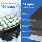 Maelstrom Cooler Bag, 30 Cans Beach Cooler, Large Leakproof Insulated Soft Cooler with Bottle Opener, Ice Chest, Portable Collapsible Cooler for Travel, Camping, Shopping