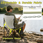 Heavy Duty Camping Chairs 600D Oxford Portable Folding Chair - Extra Wide Armrests, Cup Holder & Cooler Bag, Supports 350lbs, Ideal for Outdoor, Beach, Picnic & Sports