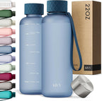 KIVY Slim Water Bottle 22oz [Lightweight & Shatterproof] - Reusable Tritan Water Bottle - Leak Proof Bottle for Women & Men - Water bottle no straw - Dishwasher Safe Water Bottle BPA Free - Blue