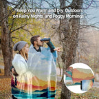 Outdoor Puffy Camping Blanket, Lightweight Down Alternative Puffy Printed Camping Large Ultra Warm Hammock Top Quilt Waterproof Blanket for Traveling Picnic Beach Party Cold Weather (Sunset)