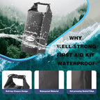Waterproof First Aid Kit Roll Top Boat Emergency Kit with Waterproof Contents for Fishing Kayaking Boating Swimming Camping Rafting Beach Dark Grey