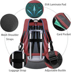 hk Backpack for Men Business Slim Backpack with USB Charger Computer Lightweight Anti-theft Travel (Red, 17.3 Inch)