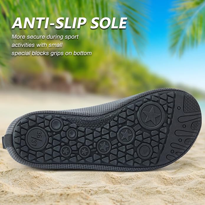 Deevike Water Shoes for Women Men Barefoot Quick-Dry Aqua Socks Slip-on for Beach Swim Surf Yoga Exercise