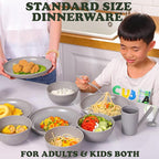 Wheatstraw Dinnerware Set For 4 - Dishwasher Microwave Plates For Heating Food - Unbreakable Wheat Straw Plates And Bowls sets - Replace Plastic Dinnerware Set - Camping Dishes Set