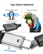Silkland USB4 for Thunderbolt 4 Cable 1.6FT, 40Gbps Data Transfer, 240W, 8K@60Hz, Short Thunderbolt Cable 0.5M, USB C Data Cable Compatible with Thunderbolt 3, SSD, Hub, Dock, iPhone 17,MacBook, eGPU