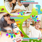 UIIOPJIOM 2PC Dinosaur Color Sorting Sensory Toys for Toddler, Montessori Toy Learning Activities Quiet Calm Down Fidgets for Classroom Valentine for 3 4 5 Year Old Boy Easter Basket Stuffer Gift