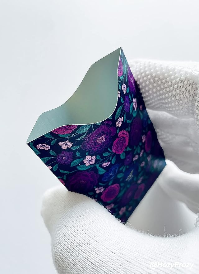 8 RFID Blocking Sleeves, Unique Designs and Arts in Purple, Anti-Theft Credit Card Holder, Credit Card Protector, Easy to Recognize, Sturdy and Perfect size for cards