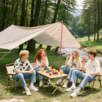 Tent Poles, SAN LIKE Aluminium Telescoping Adjustable Red Tarp Poles with Portable Bags, Heavy Duty Camping Tent Poles for Awnings Canopy Rain Fly Shelter Set of 2-(5 Sections with Adjustable Length)