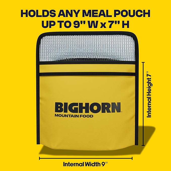 Bighorn Insulated Bag for Backpackers - Durable Small Insulated Pouch for Freeze Dried Backpacking Meals - Packs Flat, Lightweight, Aids Rehydration, Keeps Food Hot, 10 ¼” x 7 ½” x 3 ½”, 1.5oz
