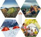 Tent Stakes, 20PCS Heavy Metal Tent Pegs, Professional Camping Tools for Outdoor Trips, Suitable for Strong Winds and Various Ground Tent Pegs, Designed for Camping (20, Red)