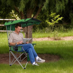 PLKO Camping Chairs with Canopy, Portable Quad Lawn Chair for Adults, Folding Recliner Chair with Cup Holder Outdoor Events and Shade- Support 330 LBS