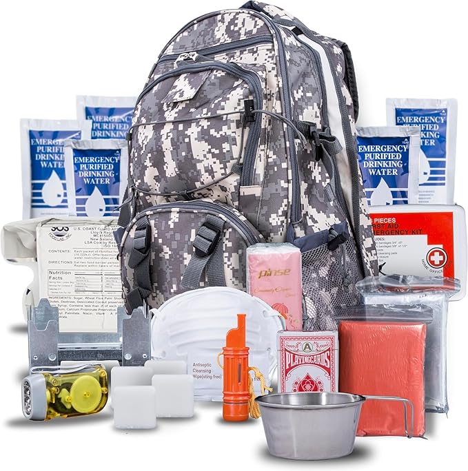Blue Coolers Blue Seventy-Two - Pro Series - Camo Deluxe | 72 Hour Emergency Backpack Survival Kit for 1 Person | Survival Kit for Wildfires, Earthquakes, Tornado, Hurricane, and Other Emergencies