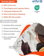 Merino Wool Gloves for Women Men, Touch Screen Warm Glove Liners Thermal Soft Knit Lining for Winter Running Hiking