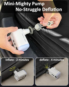 for Tesla Model Y Mattress Memory Foam, 4 inch Comfortable SUV Sleeping Pad with Powerful Air Pump, Inflatable Car Bed for Camping & Road Trips (Black+Gray)