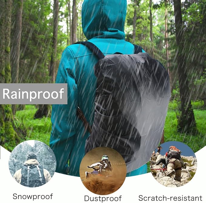 Frelaxy Waterproof Backpack Rain Cover, 10000mm Waterproof Level, Upgraded Ultra-Strong Multilayer Structure, Antislip Cross Buckle Strap, Ultralight Compact Portable, for Hiking, Camping, Traveling