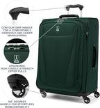 Travelpro Maxlite 5 Softside Expandable Luggage with 4 Spinner Wheels, Lightweight Suitcase, Men and Women, Forest Green, Checked-Medium 25-Inch