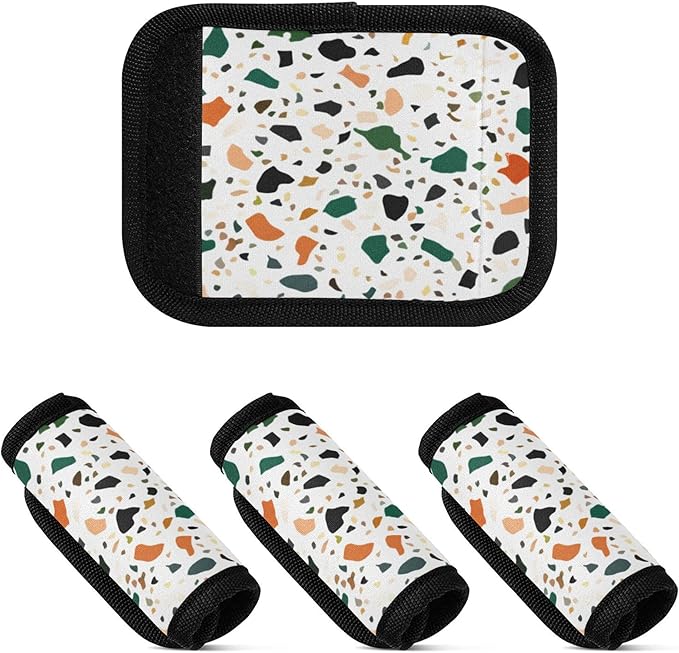 2 Pack Colored Fragments Luggage Handle Wrap, Detachable Luggage Tag, Neoprene Suitcase Wrap with Comfort Grip & Bright Identifier for Suitcase, Travel Bag, Sports Bag