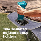 700lbs Capacity Double Camping Chair for 2 Adults - Low-Profile Outdoor Loveseat with XL Cup Holders & Storage Pockets, Heavy Duty Folding Couch for Camping, Lawn, Backyard (Navy Blue)