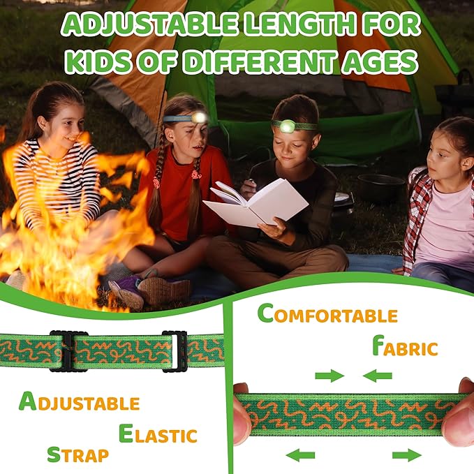 EverBrite LED Headlamp Rechargeable Kids Headlamp with RGB Mode and Adjustable Headband, 3 Modes Multicolor Headlamp for Camping, Reading, Exploring, Halloween, Christmas