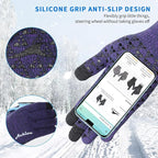 Achiou Winter Gloves, Glove for Men Women, Upgraded Touch Screen Texting Warm Running with Thermal Soft Knit Lining