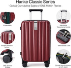 Hanke 24 Inch Expandable Checked Luggage Lightweight PC Hard Case Luggage Suitcases with Wheels TSA Luggage Rolling Large Suitcase Travel Luggage Bag for Go to University(Burgundy)